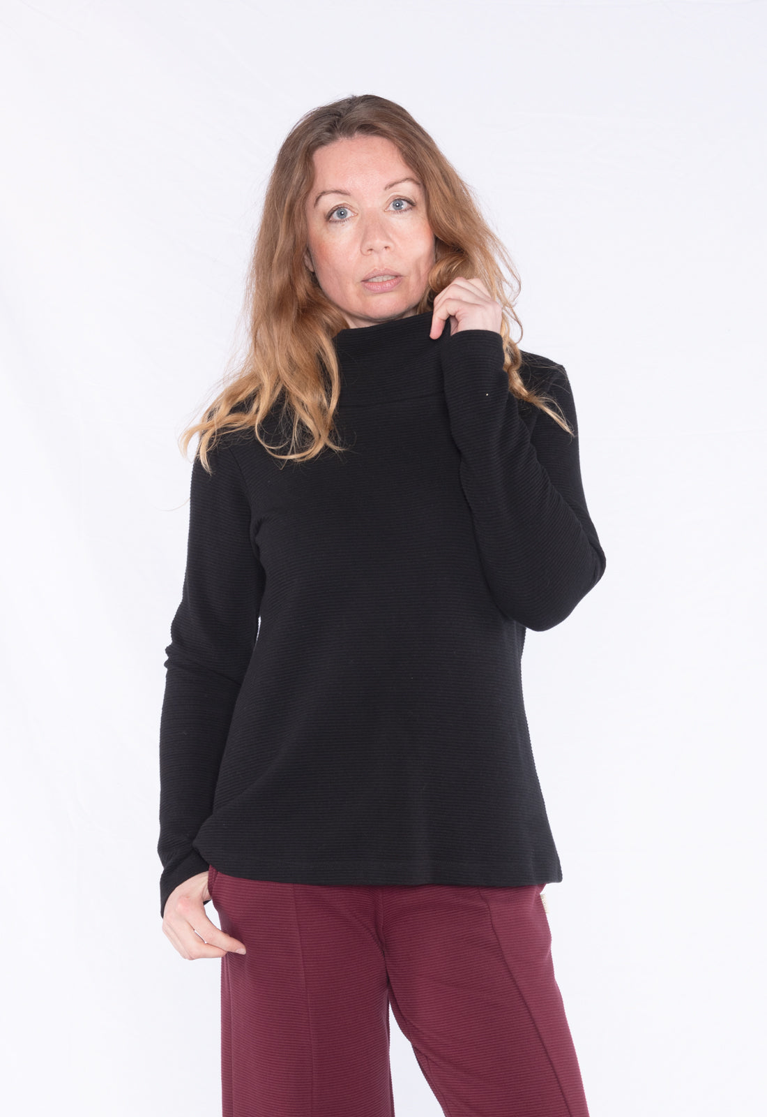 Figurnahes Longsleeve mit Kragen - GOTS zertifiziert - W24Top-G7