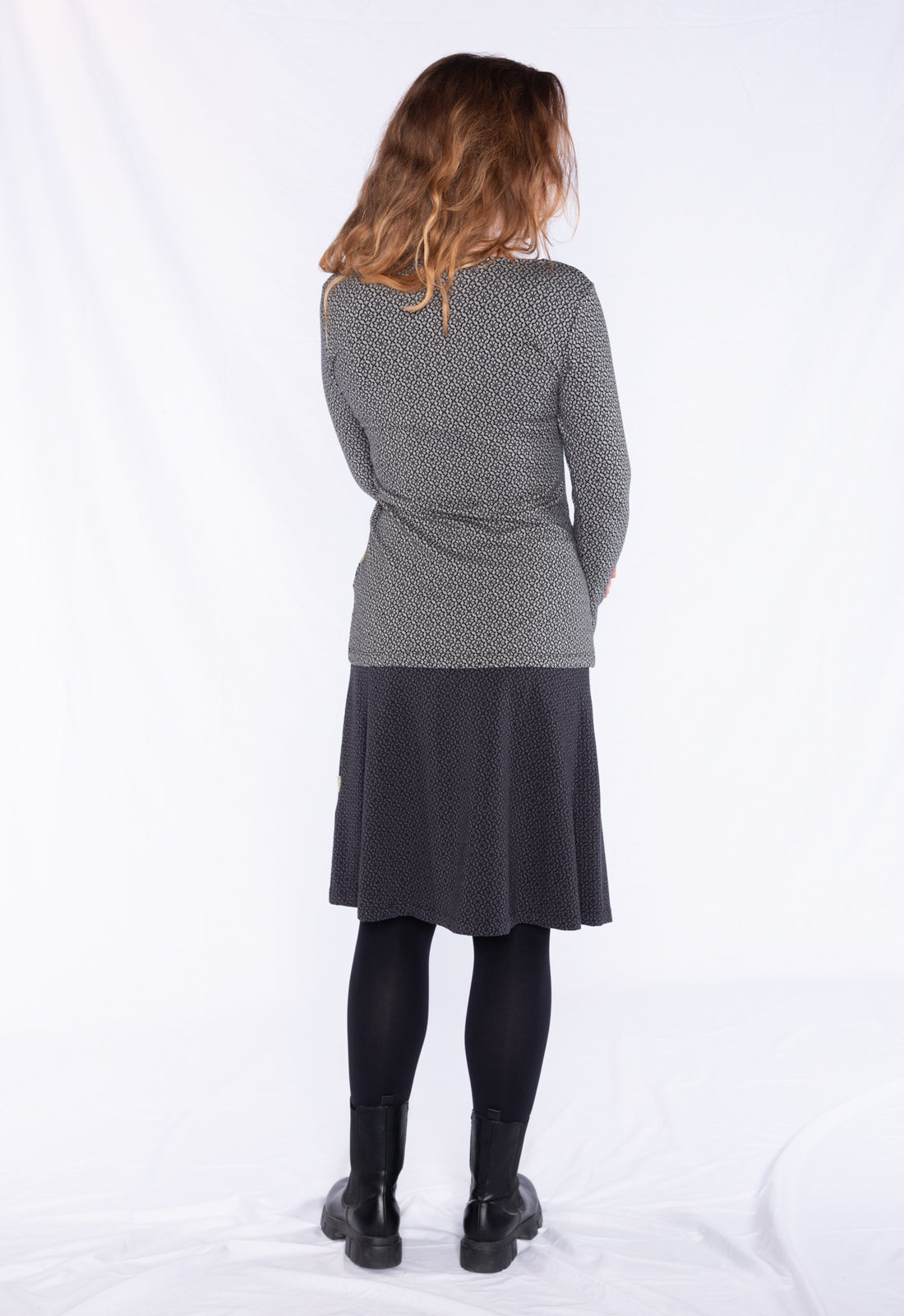 Mittellanger Rock mit Jacquardmuster - GOTS zertifiziert - W24Skirt-G1