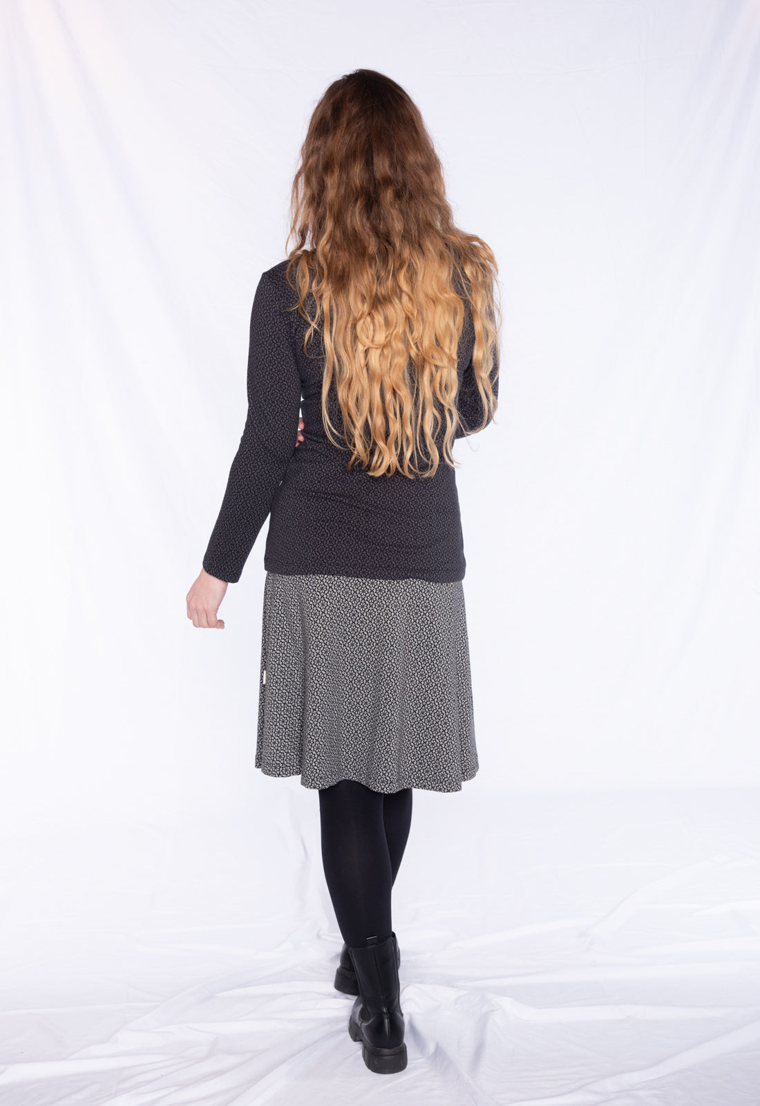 Mittellanger Rock mit Jacquardmuster - GOTS zertifiziert - W24Skirt-G1