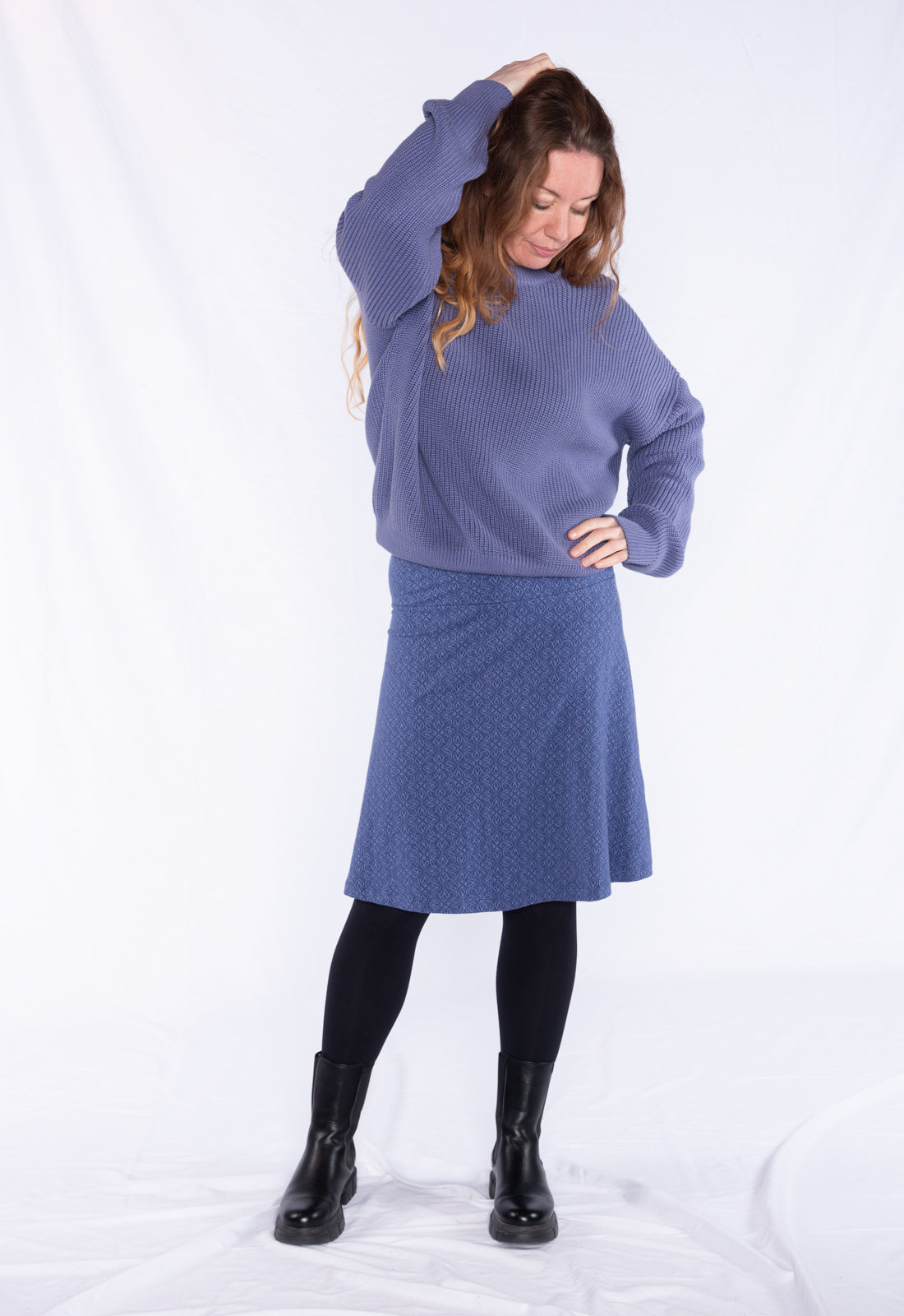 Mittellanger Rock mit Jacquardmuster - GOTS zertifiziert - W24Skirt-G1