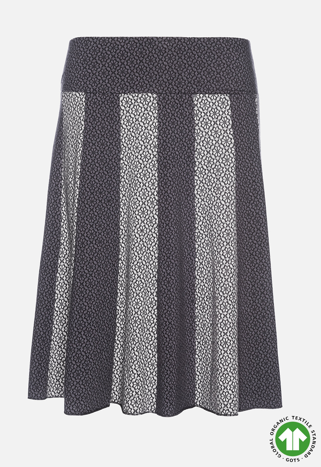 Mittellanger Panel-Rock mit Jacquardmuster - GOTS zertifiziert - W24Skirt-G3